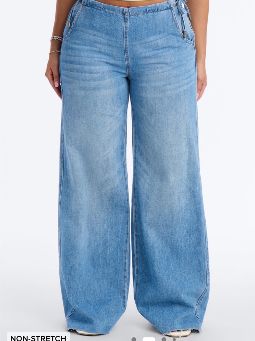 Fashion Nova Light Blue Flare Wide-Leg Jeans